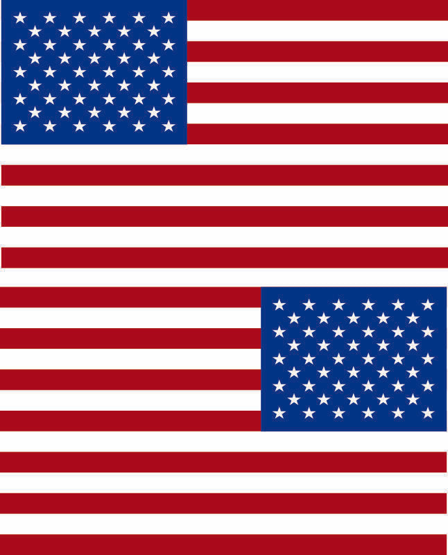 USA FLAG Decal PAIR OF DECALS - Regular and Reversed Pair - Reflective Decals - Powercall Sirens LLC