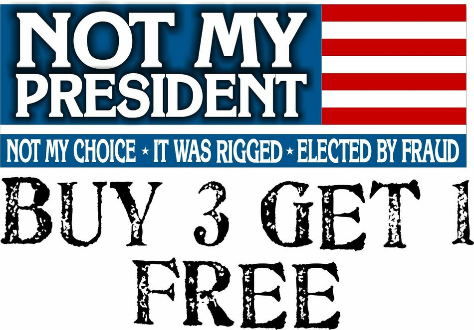 NOT MY PRESIDENT Bumper Sticker Decal ANTI BIDEN - PRO TRUMP 8.7" X 3" Sticker - Powercall Sirens LLC