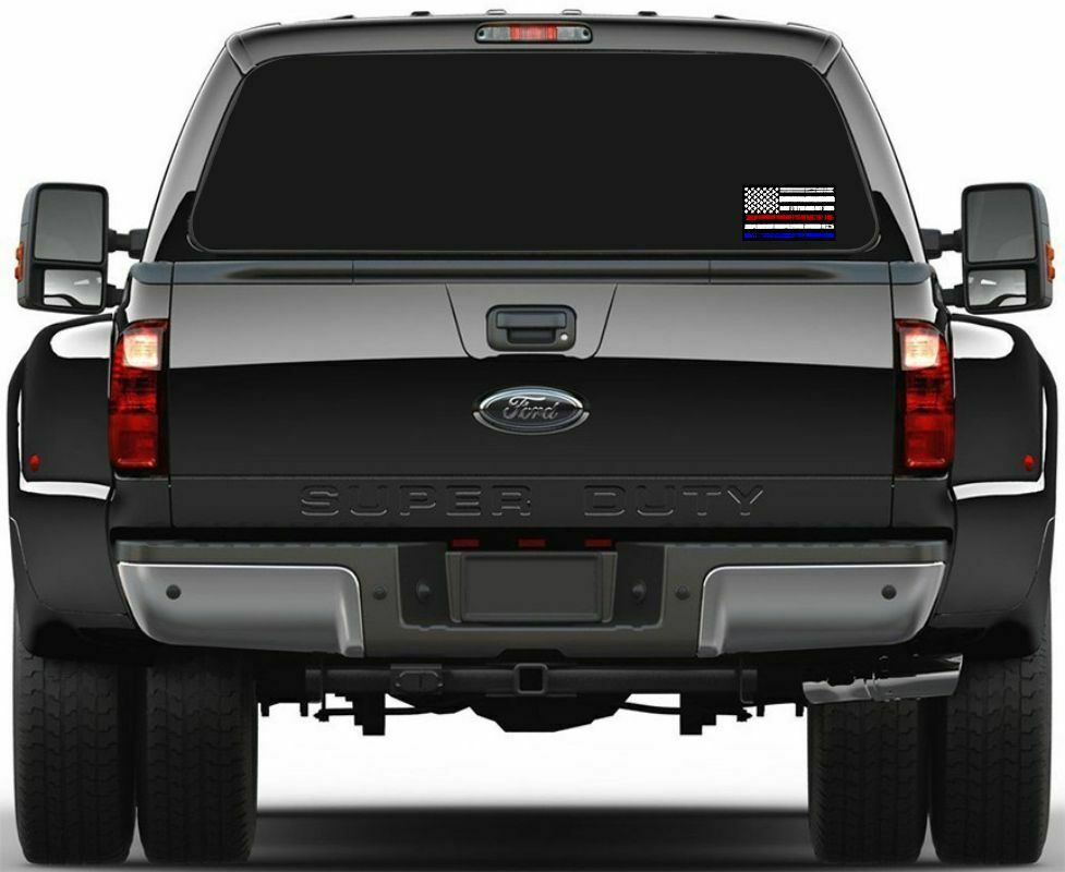 Thin Blue Line Flag Red White and Blue Strip Exterior Window Decal Various Sizes - Powercall Sirens LLC