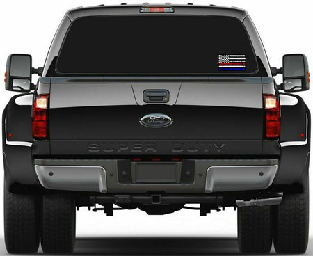 Thin Blue Line Flag Red White and Blue Strip Exterior Window Decal Various Sizes - Powercall Sirens LLC