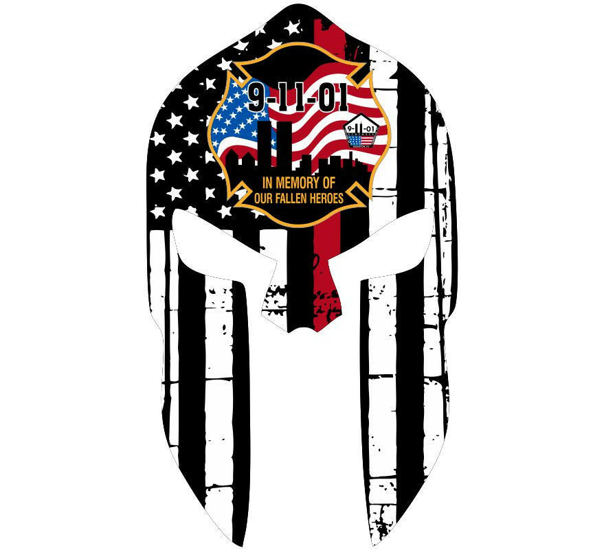 Thin Red Line decal - Spartan Red Line Fallen Heroes - Various Sizes - Powercall Sirens LLC