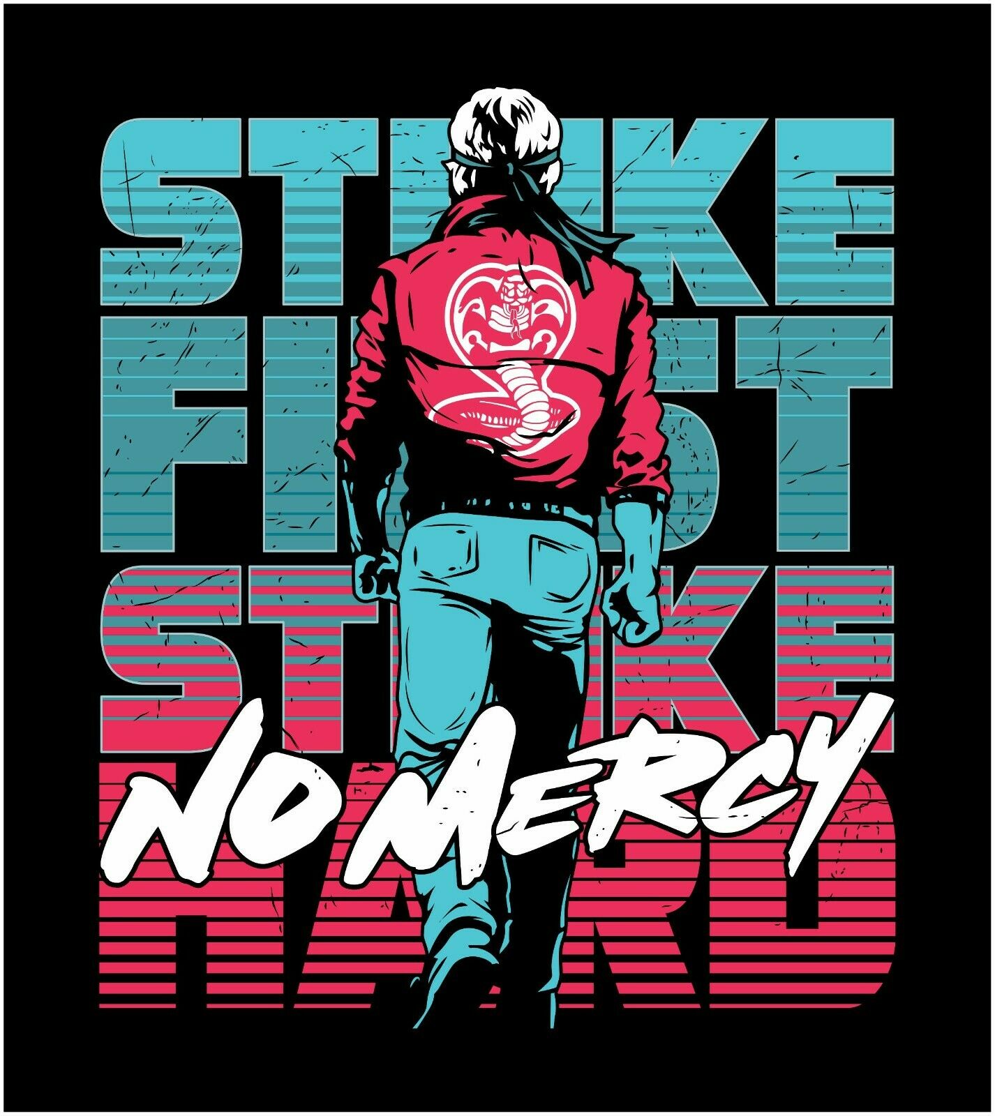 Cobra Kai No Mercy Johnny Lawrence Vinyl Sticker Decal - Various Sizes - Powercall Sirens LLC