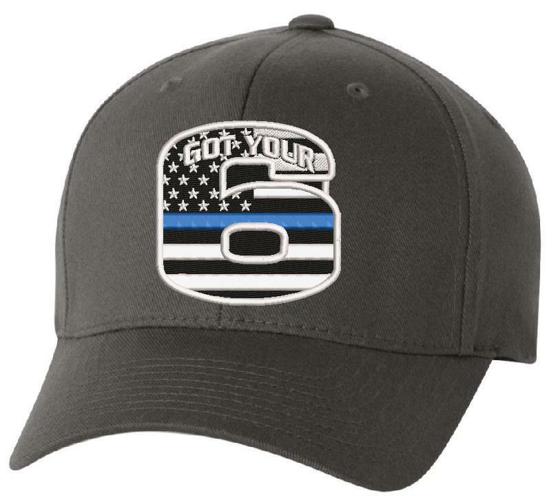 Police Got your Six Embroidered Flex Fit Hat - Got your Six LEO - Various Sizes - Powercall Sirens LLC