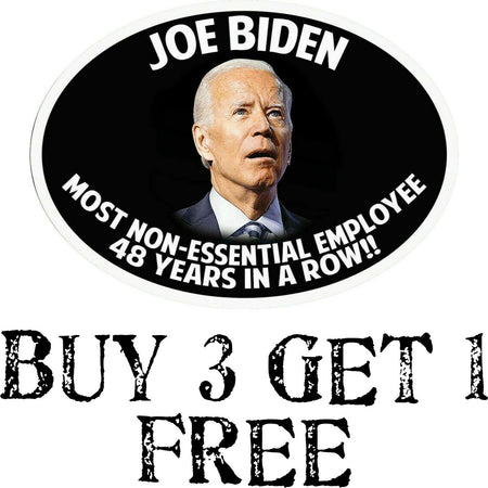 Joe Biden Non Essential Employee Bumper Sticker 5" x 3" Trump 2024 MAGA Biden - Powercall Sirens LLC