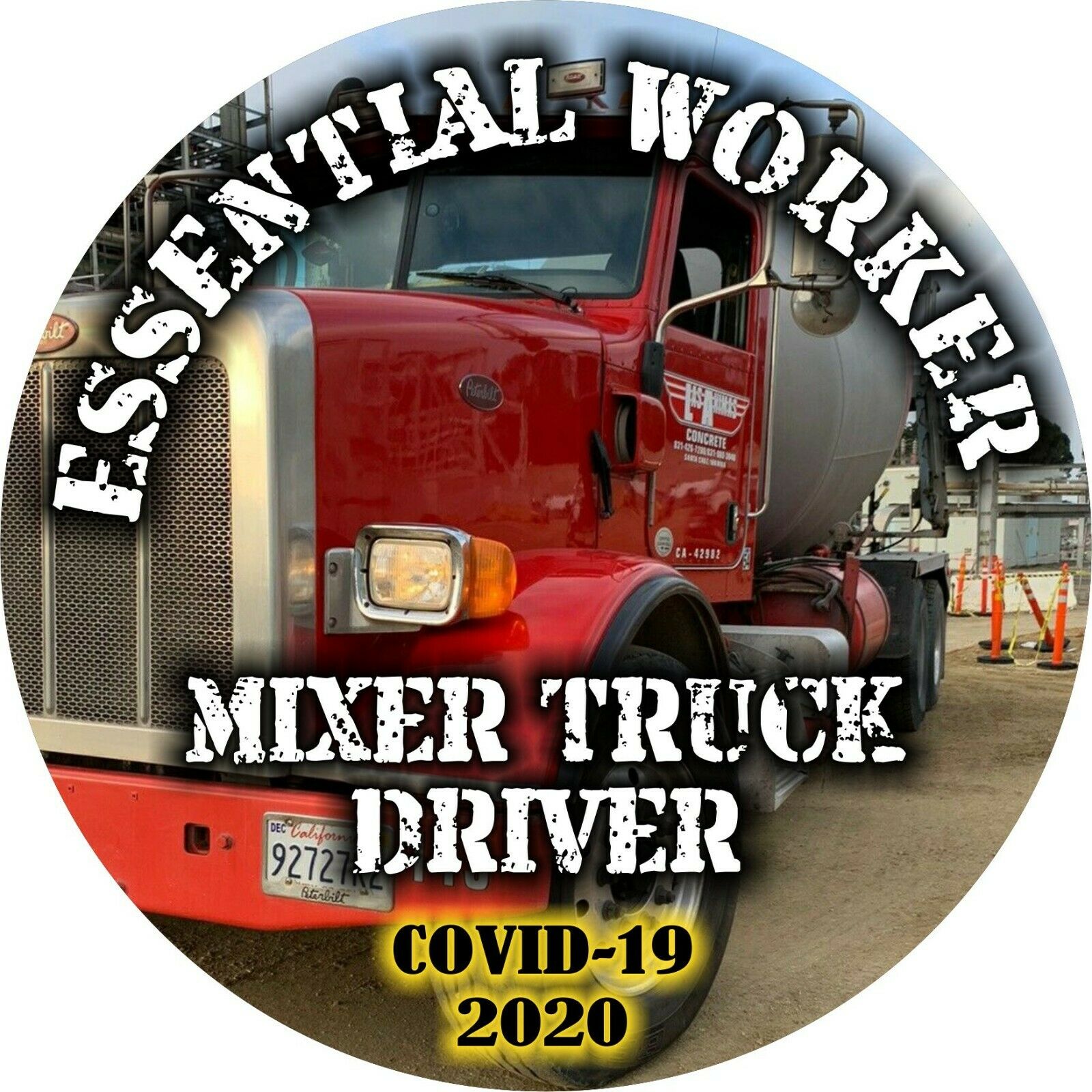 Essential Worker Sticker - Mixer Truck Driver Essential Window Decal Sticker - Powercall Sirens LLC