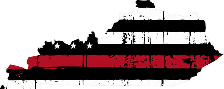Thin Red Line Decal - State of Kentucky window vinyl sticker - Various Size - Powercall Sirens LLC