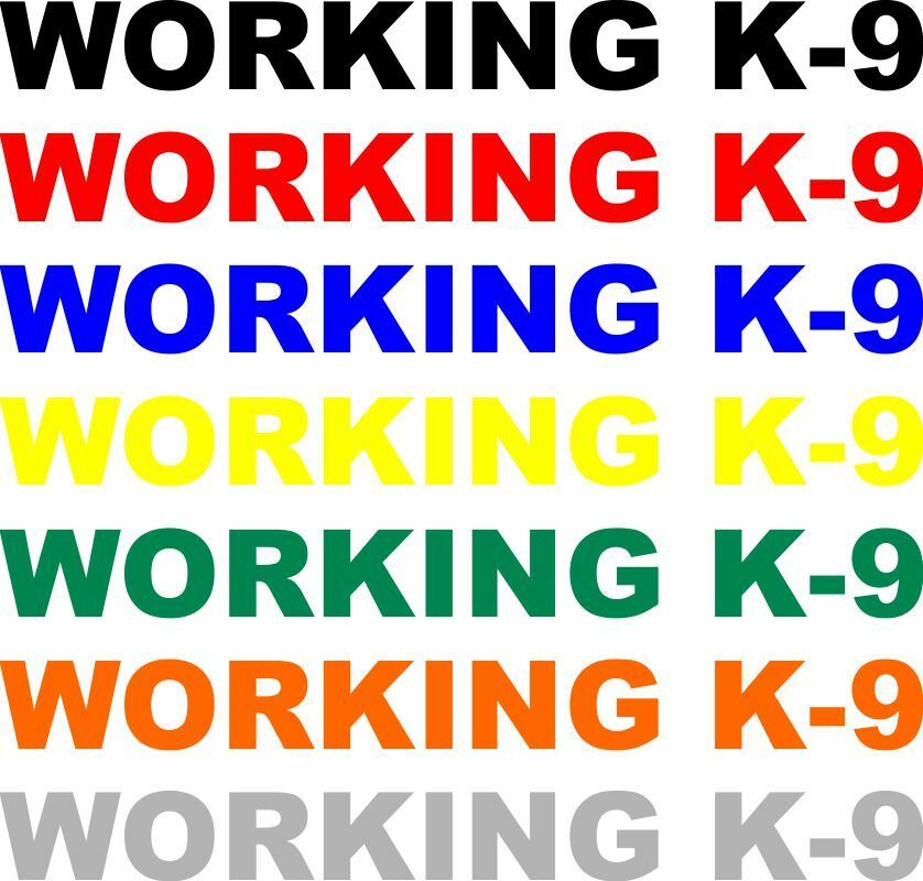 Working K-9, SET OF 2 Decals - 1.5"x10" - Powercall Sirens LLC