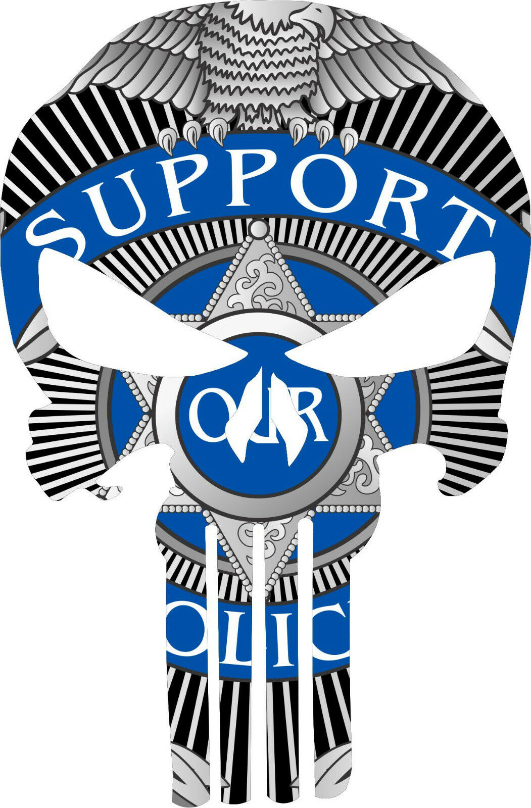 Thin Blue Line decal Support Police Decal - Graphic Various Sizes Free Shipping - Powercall Sirens LLC