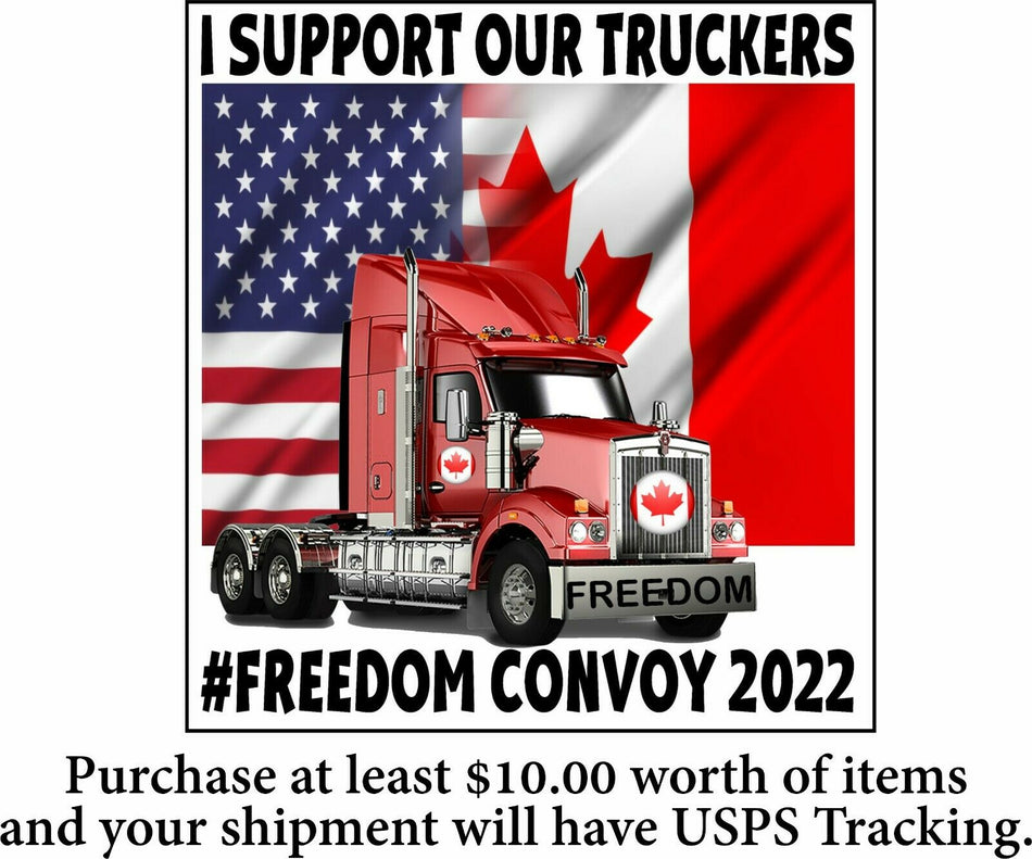 Freedom Convoy 2022 Decal - Support our Truckers Fringe Minority Decal or Magnet - Powercall Sirens LLC