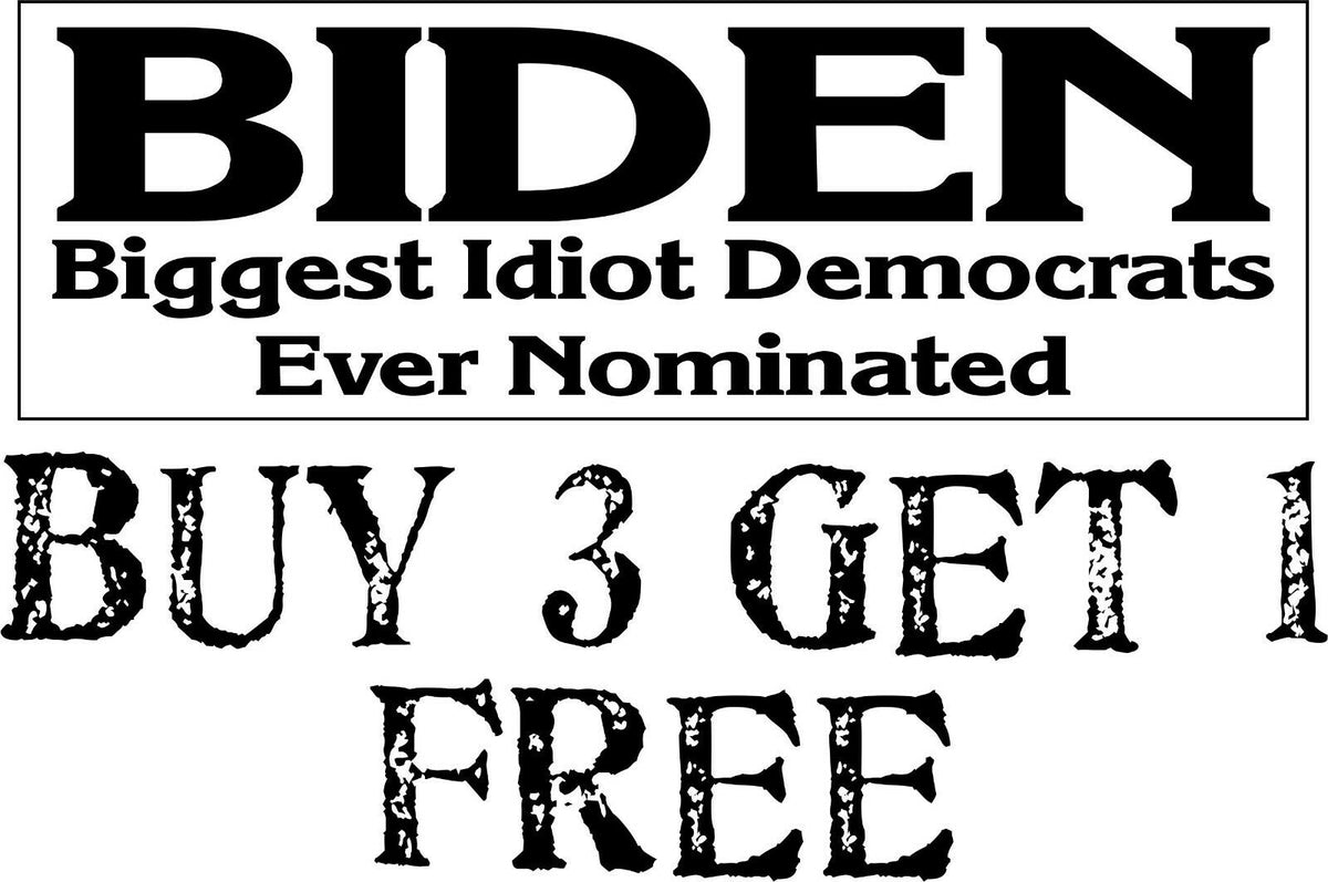 BIDEN Biggest Idiot Democrats Ever Nominated Bumper Sticker 8.7" x 3" Sticker - Powercall Sirens LLC
