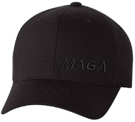 Make America Great Again Hat Flex Fit with Lower Side MAGA and flag on the back - Powercall Sirens LLC