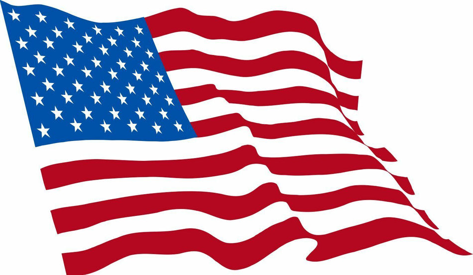 USA American Flag Exterior Decal with UV Laminate Coating, Various Sizes - Powercall Sirens LLC