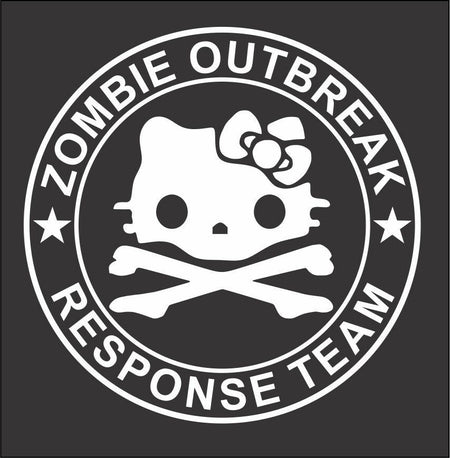 Hello Kitty Zombie Outbreak Response Team Window Decal 5" - Various Colors! - Powercall Sirens LLC