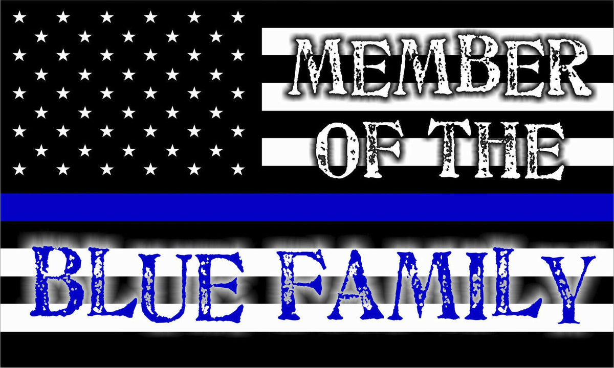 Thin Blue Line Decal - Member of the Blue Family Decal free Ship Various Sizes - Powercall Sirens LLC