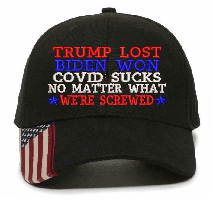 Joe Biden Won Trump Lost WE'RE SCREWED Adjustable USA300 Embroidered Hat CAP - Powercall Sirens LLC