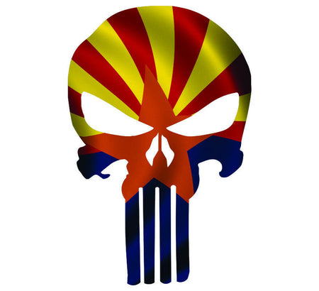 Punisher Decal State of Arizona Flag Vinyl Decal - Various Sizes, ships free - Powercall Sirens LLC
