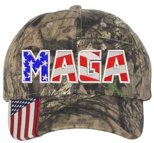Donald Trump USA MAGA Embroidered Camo Mossy Oak Adjustable Hat USA MAGA - Powercall Sirens LLC