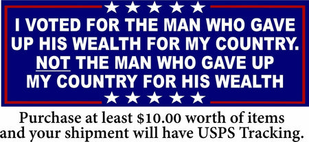Anti Joe Biden AUTO MAGNET "GAVE UP MY COUNTRY FOR HIS WEALTH" MAGNET - Powercall Sirens LLC