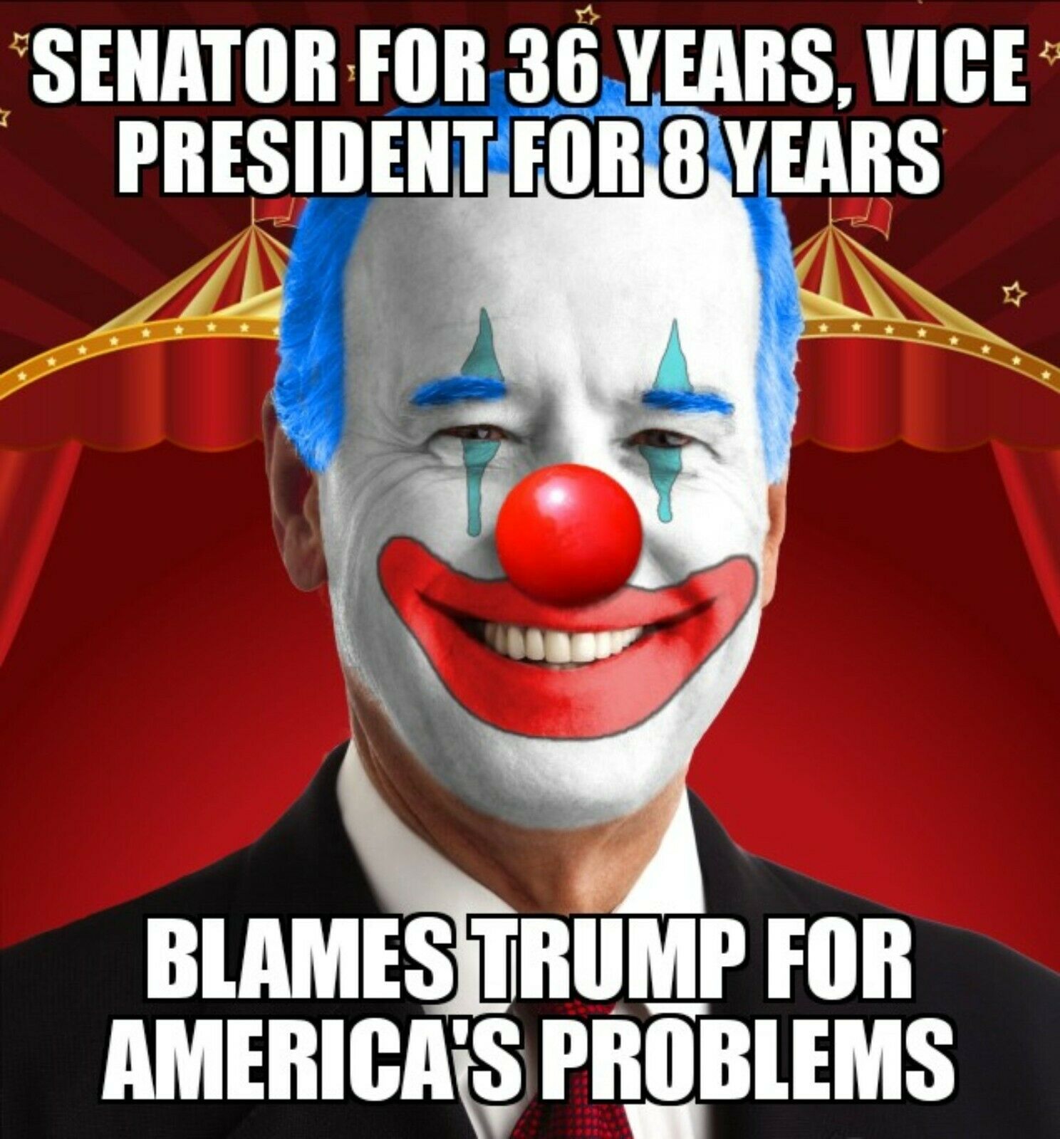 Joe Biden Senator Vice President Clown Window Sticker 3" x 3"" Bumper Sticker - Powercall Sirens LLC