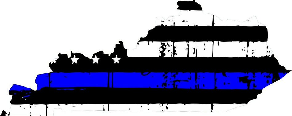 State of Kentucky Thin blue line flag style decal Window Decal - Various Sizes - Powercall Sirens LLC