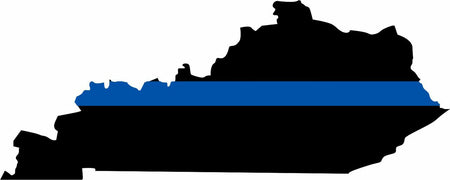 Thin Blue Line State of Kentucky Decal-5"x2" REFLECTIVE Exterior window Decal - Powercall Sirens LLC