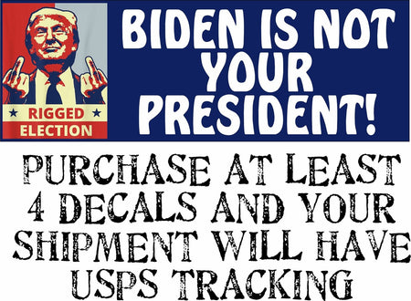 BIDEN IS NOT MY PRESIDENT Joe Biden ANTI BIDEN Bumper Sticker 8.7" X 3" Sticker - Powercall Sirens LLC