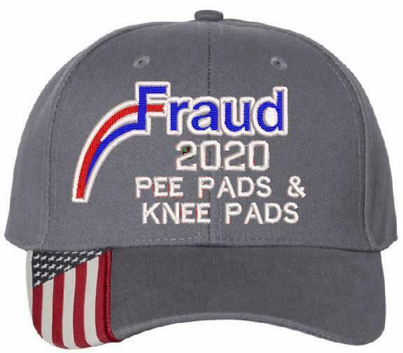 Fraud Joe Biden Rigged Election PEE KNEE PADS Hat USA300 Outdoor Cap w/Flag Brim - Powercall Sirens LLC