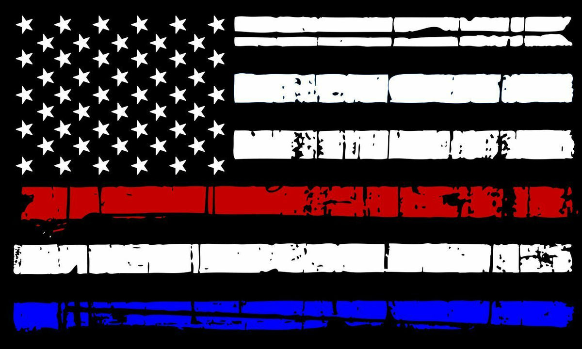 Thin Blue Line Flag Red White and Blue Strip Exterior Window Decal Various Sizes - Powercall Sirens LLC