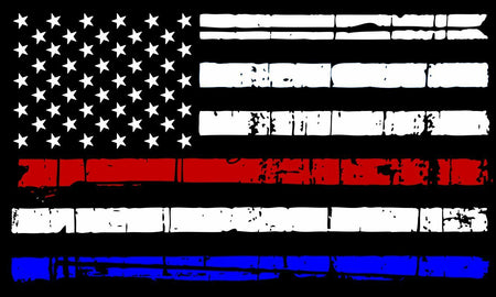 Thin Blue Line Flag Red White and Blue Strip Exterior Window Decal Various Sizes - Powercall Sirens LLC