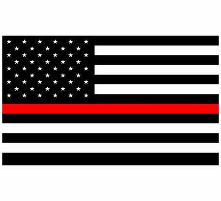 Thin Red Line Decal - American Flag REFLECTIVE  free Ship Various Sizes - Powercall Sirens LLC