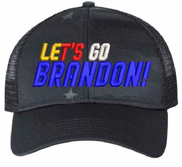 Let's Go Brandon Racing Stripes Embroidered Adjustable USA300 Hat, FJB JOE BIDEN - Powercall Sirens LLC