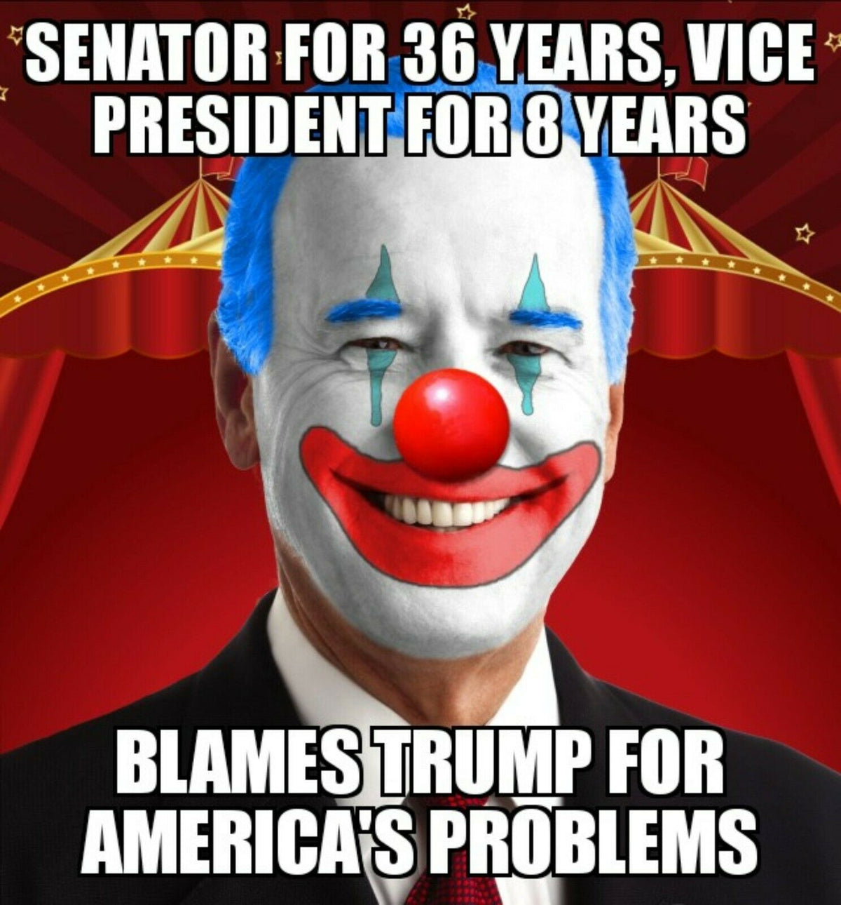 Joe Biden Senator Vice President Clown Window Sticker 6" x 5.5" Bumper Sticker - Powercall Sirens LLC
