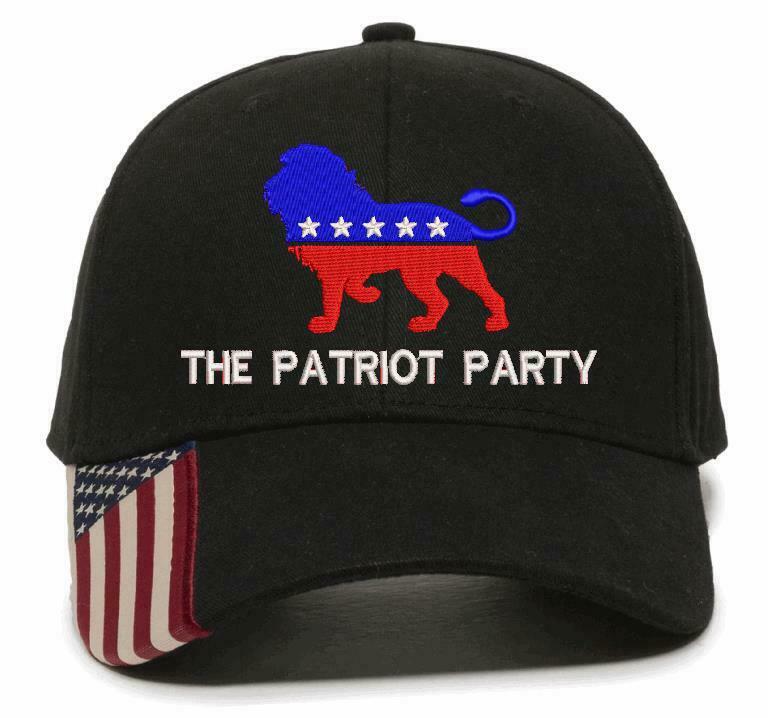 The Patriot Party Hat - Embroidered USA300 Flag Brim Adjustable Hat TRUMP 2024 - Powercall Sirens LLC