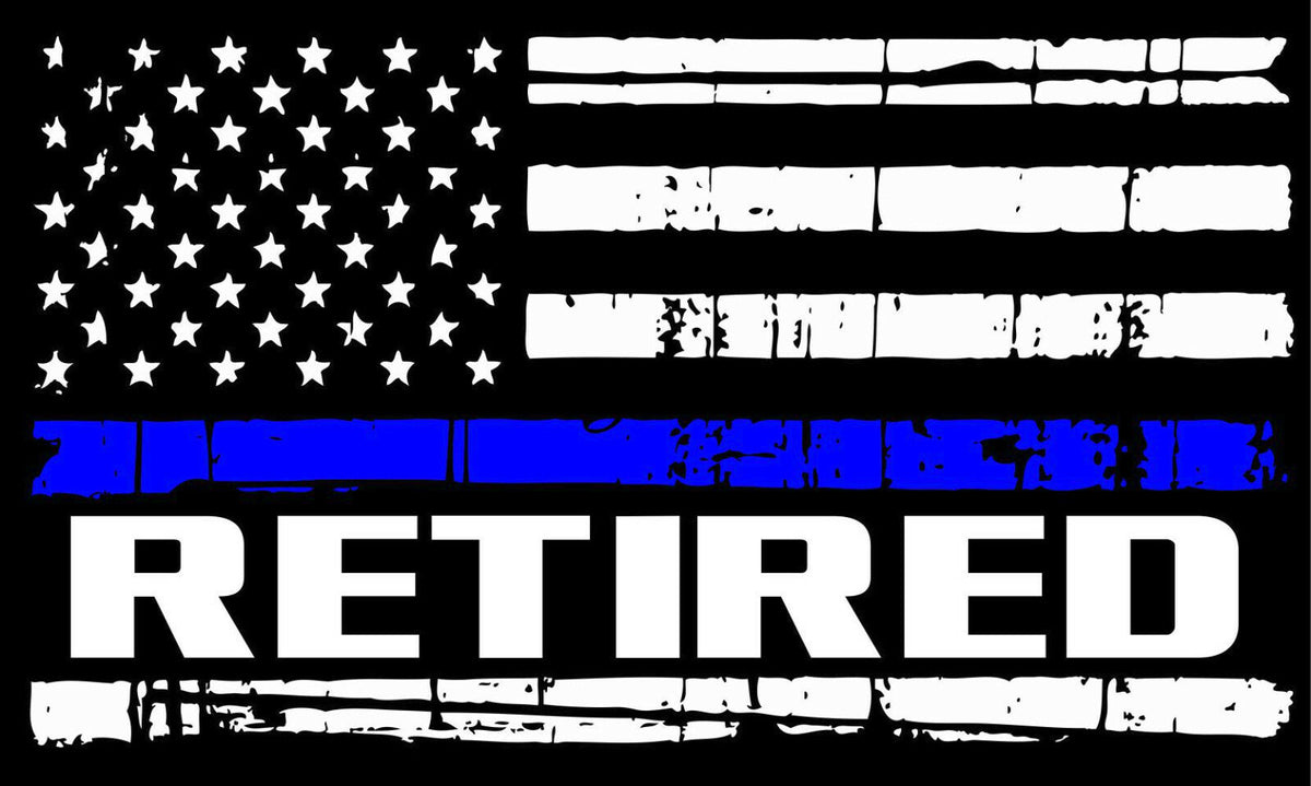 Thin Blue Line RETIRED Distressed Flag Decal - Powercall Sirens LLC