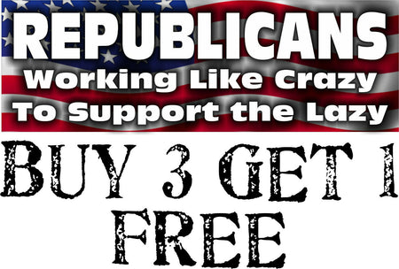 TRUMP 2020 STICKER REPUBLICANS WORK LIKE CRAZY MAGA DEPLORABLE FLAG DECAL BUMPER - Powercall Sirens LLC