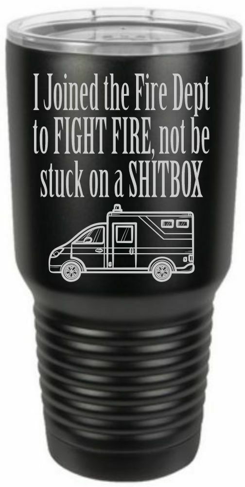 Firefighter Tumbler Engraved JOINED TO FIGHT FIRE Tumbler Choice of Colors - Powercall Sirens LLC