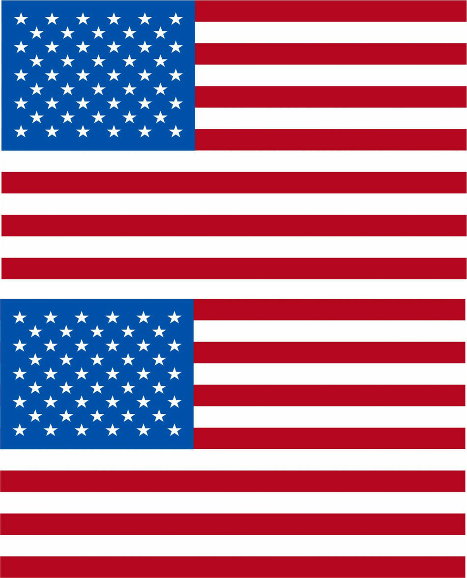 USA American Flag Decal 3M REFLECTIVE Stickers x 2 - Powercall Sirens LLC