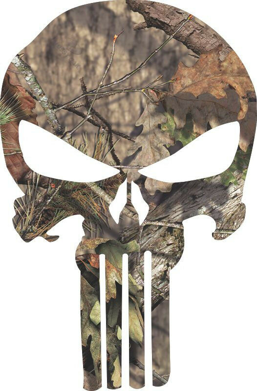 Punisher Realtree Mossy Oak Window Decal - Various Sizes regular and reflective - Powercall Sirens LLC