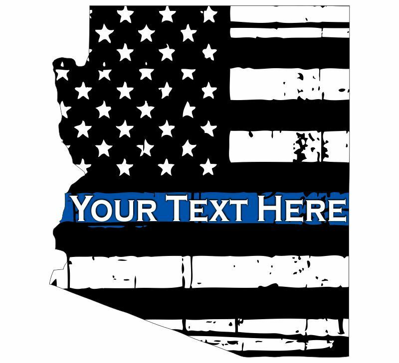 Blue Line Your Text Here Design State of Arizona Tattered Flag Various Sizes - Powercall Sirens LLC