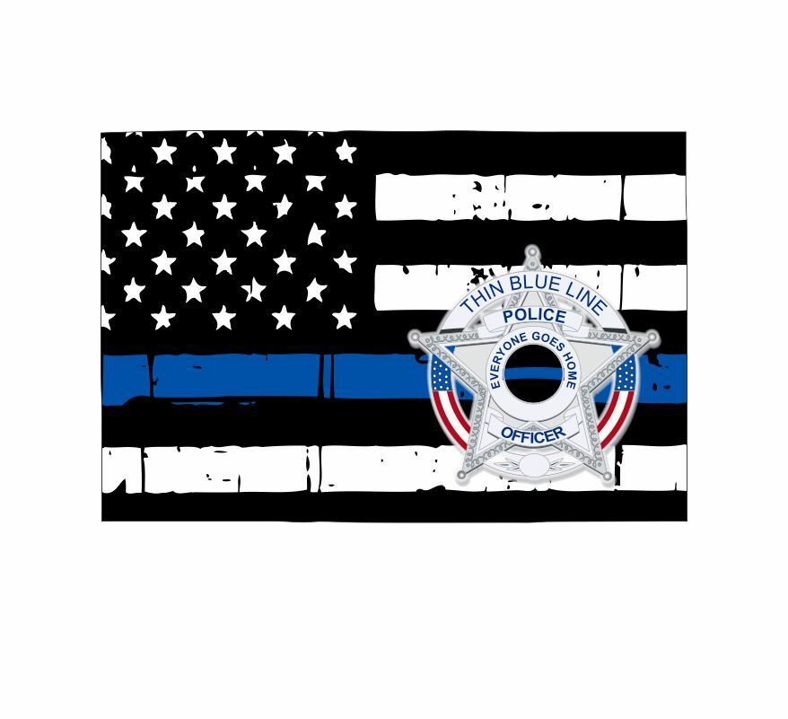 Thin Blue line decal - State of Colorado Police Badge 2 Decal - Various Sizes - Powercall Sirens LLC