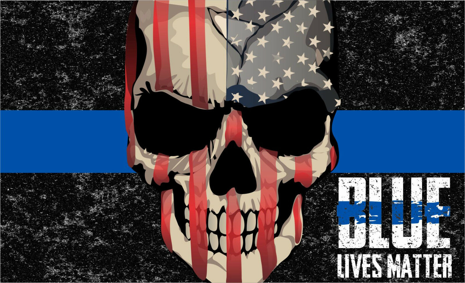 Punisher Blue Lives Matter Flag Decal - Powercall Sirens LLC