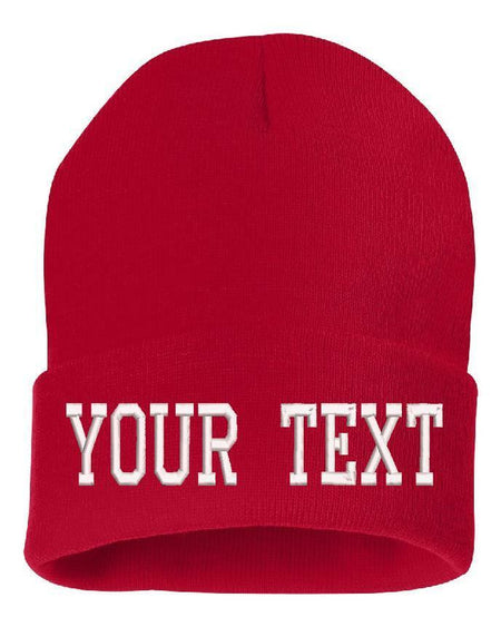 Custom Embroidered Winter Hat Choice of Text up to 8 Characters Cuff or Beanie - Powercall Sirens LLC