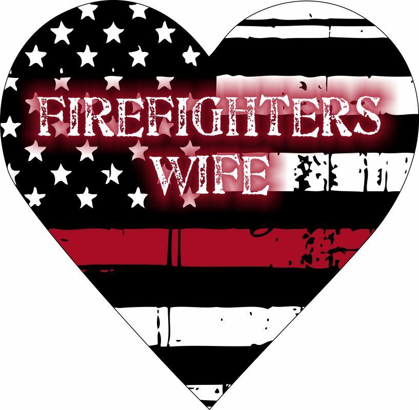 Firefighter's Wife Heart Exterior Window Decal - Various Sizes, Free Shipping - Powercall Sirens LLC