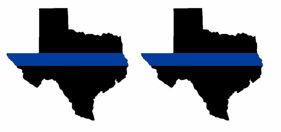 3" Thin Blue Line State of Texas (Set of 2) Exterior REFLECTIVE window Decal - Powercall Sirens LLC