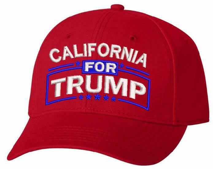 California for Trump Embroidered Ball Cap - Various Hat Choices Free Shipping - Powercall Sirens LLC
