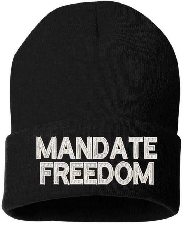 MANDATE FREEDOM Embroidered Winter hat - Various Colors, Beanie or Cuff #FJB - Powercall Sirens LLC