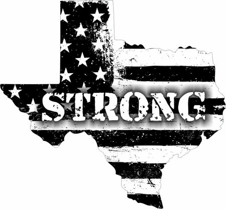 Texas Black and White Flag Texas Houston Strong Window Decal Various Sizes - Powercall Sirens LLC