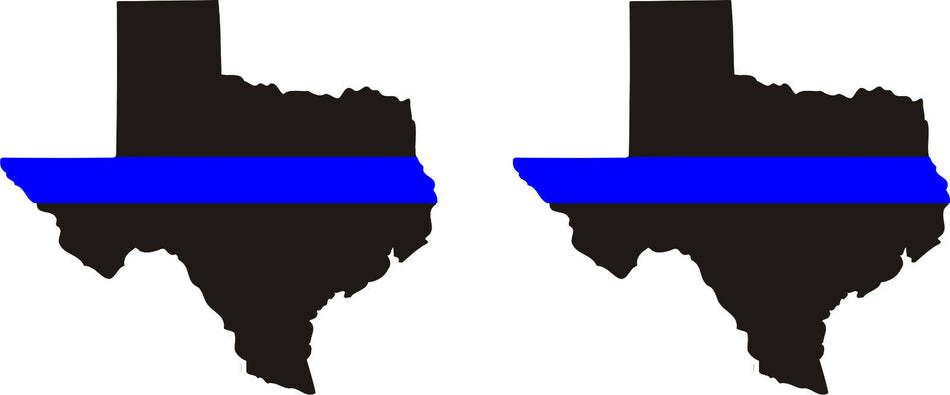 2" Thin Blue Line State of Texas (Set of 2) Exterior REFLECTIVE window Decal - Powercall Sirens LLC