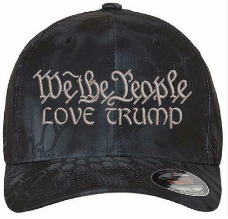 We The People "LOVE TRUMP" Flex Fit 6277 Embroidered Low Profile Ball Cap - Powercall Sirens LLC