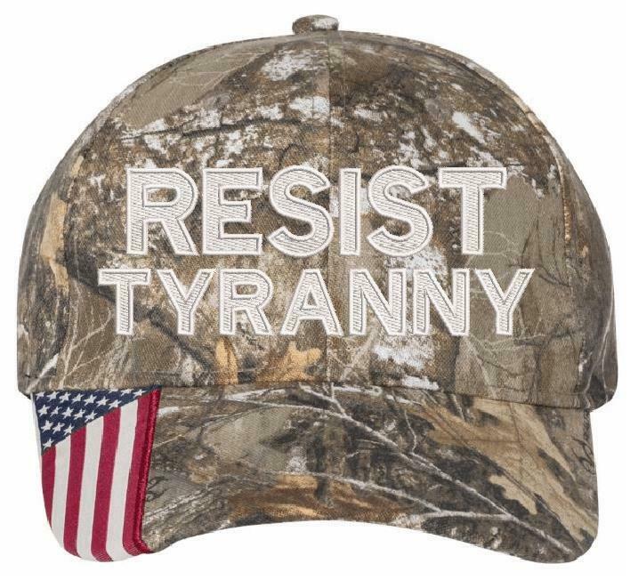 Resist Tyranny Embroidered Hat - USA300 Style Adjustable Hats - Various Colors - Powercall Sirens LLC